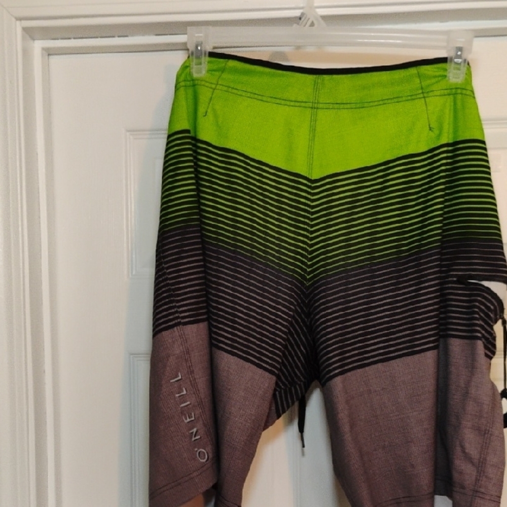 O'Neill Lime and Charcoal Board Shorts - Picture 3 of 4